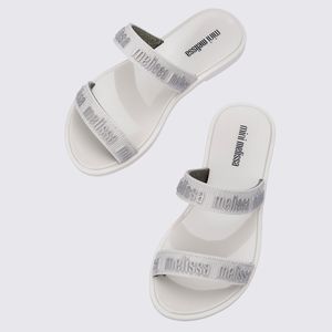 Mini Melissa Duo M Lover Slide Infantil Branco Prata 38092